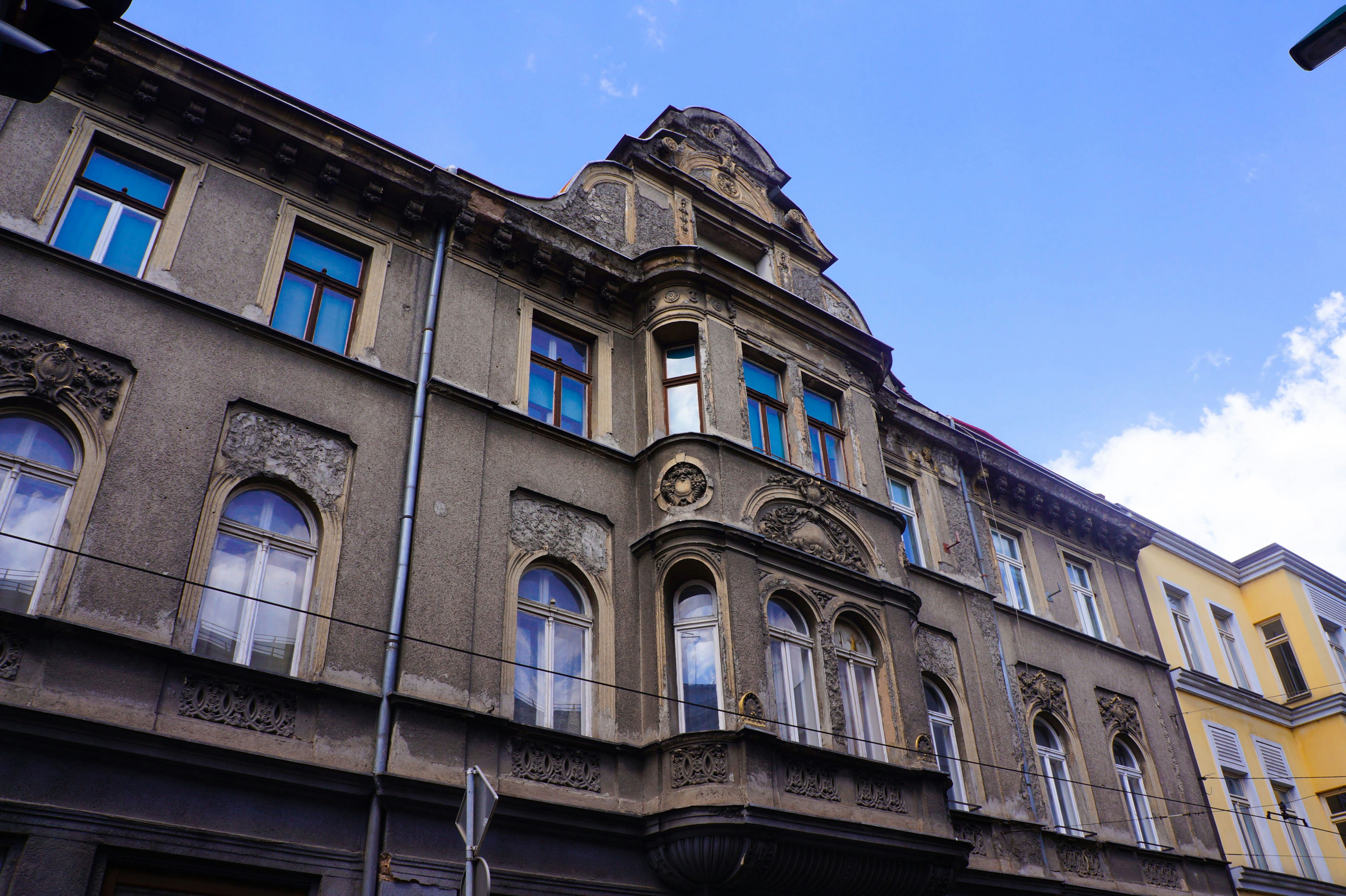 a building with a clock on the side