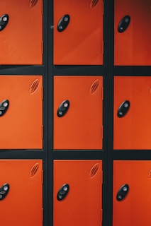 a close up of a door