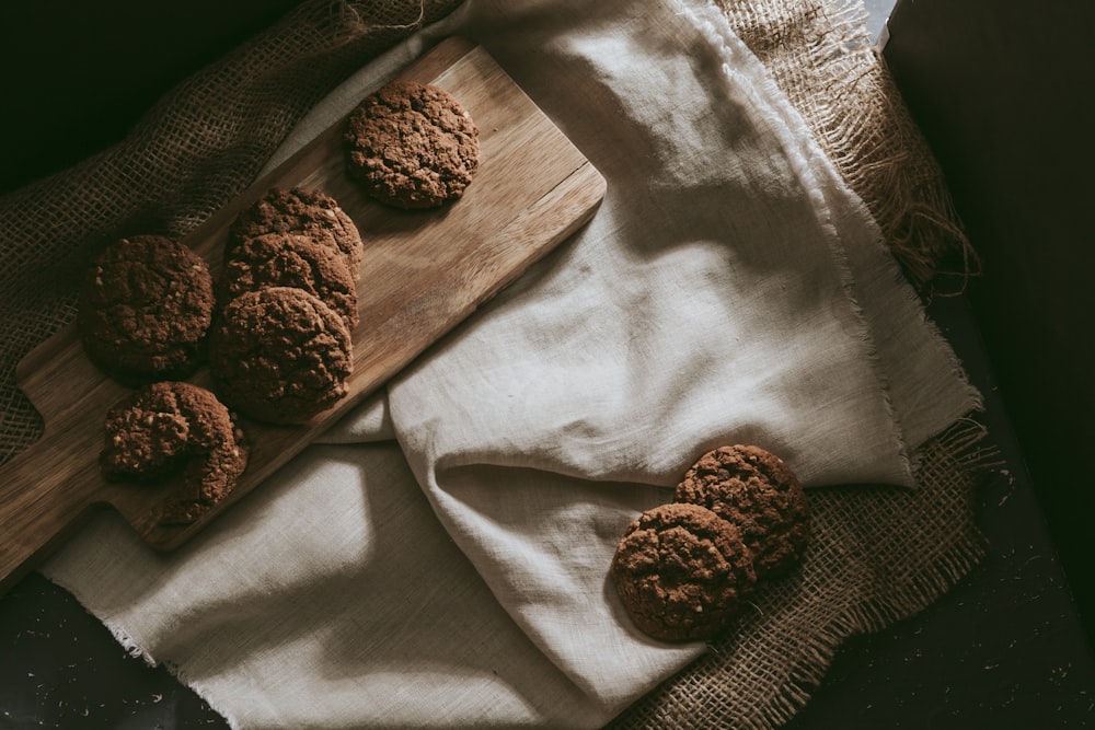 a group of chocolates on a white cloth