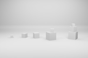 a group of cubes in a line