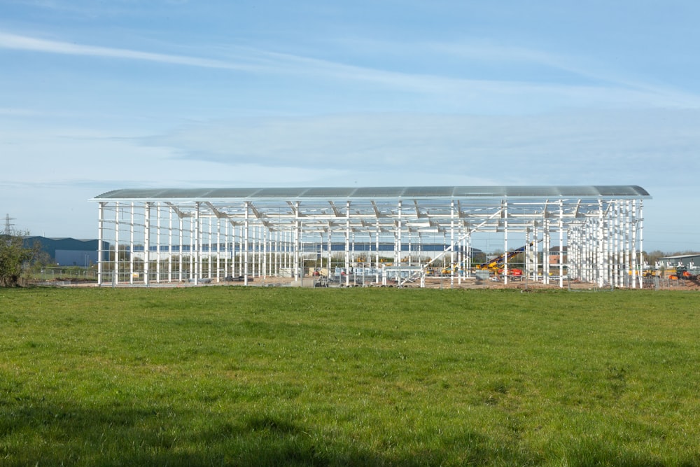 a large greenhouse with many windows