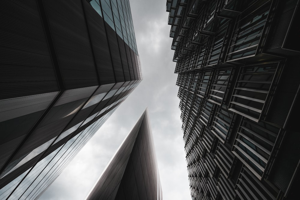 low angle view of tall buildings