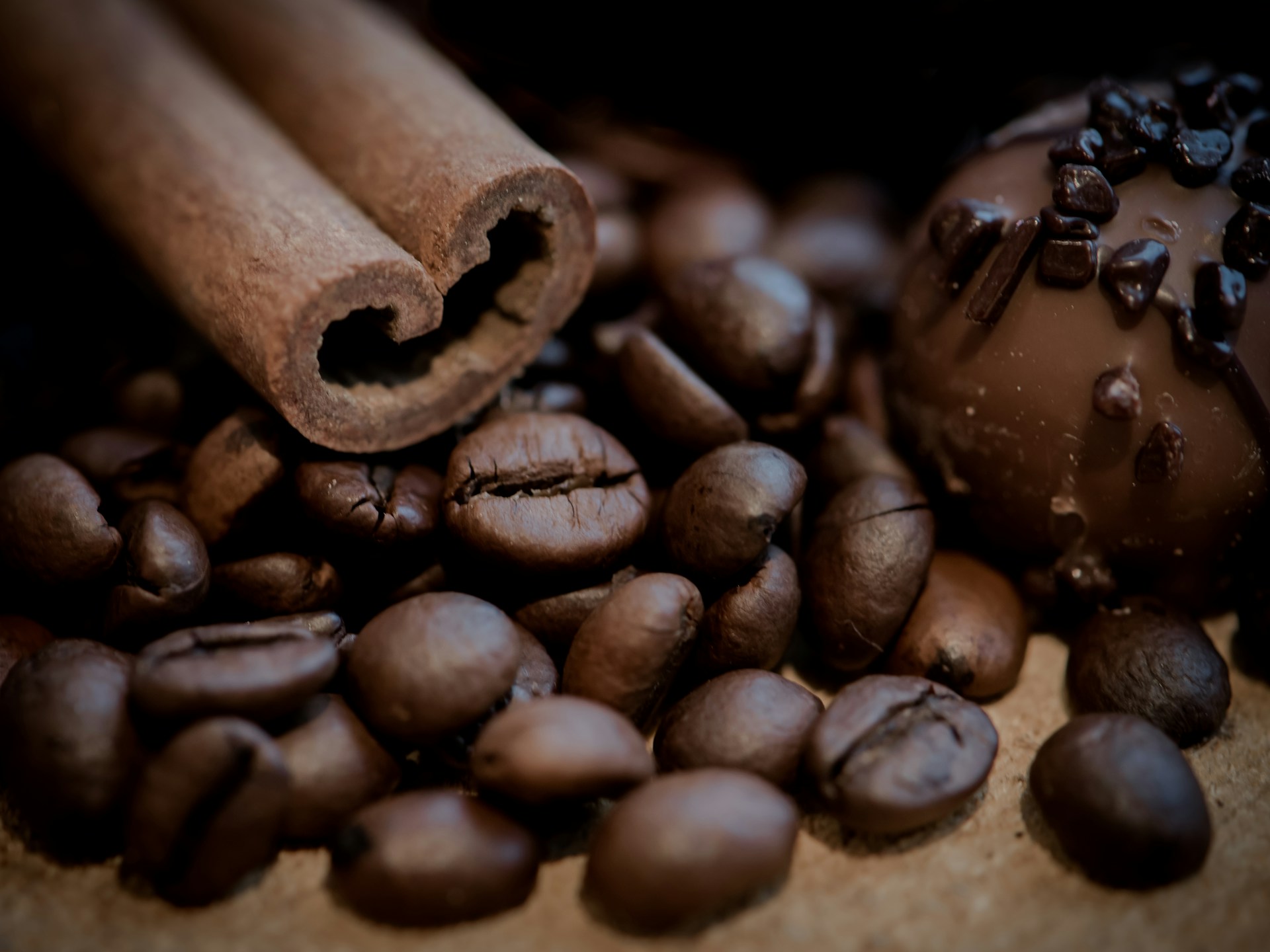 a close up of coffee beans