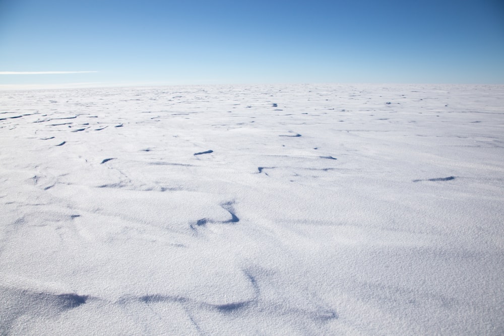 uma grande área plana com neve