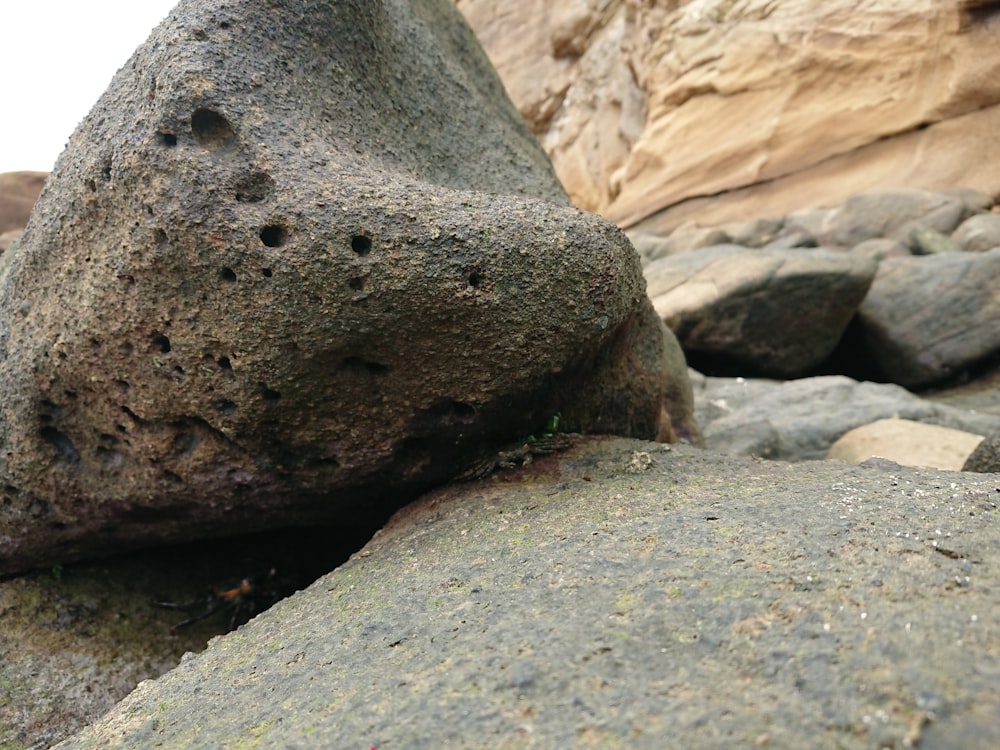 a rock with a hole in it