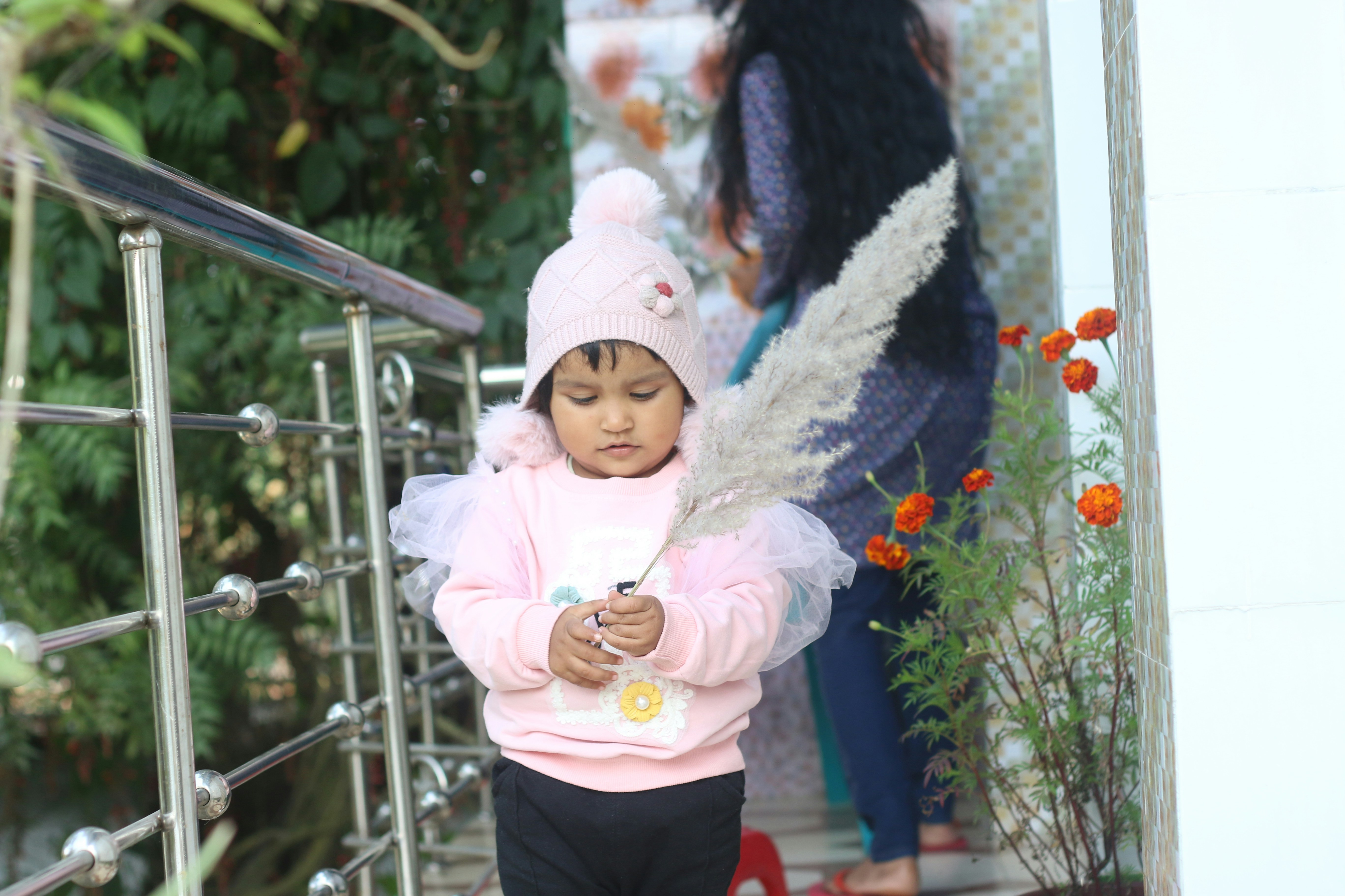 a person holding a baby