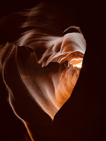 sand cave in a heart shape