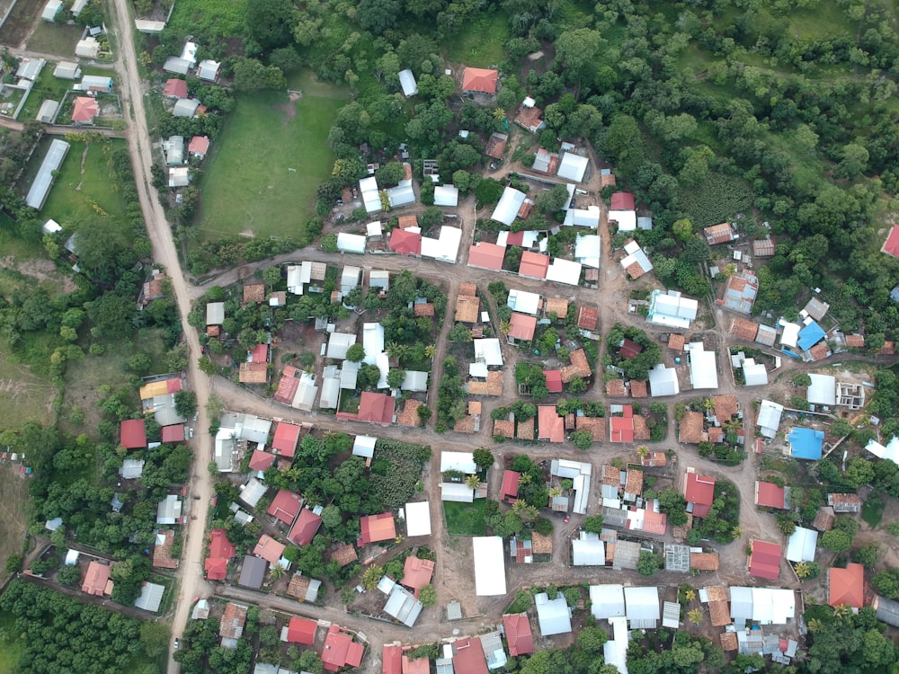Vue aérienne d’un quartier