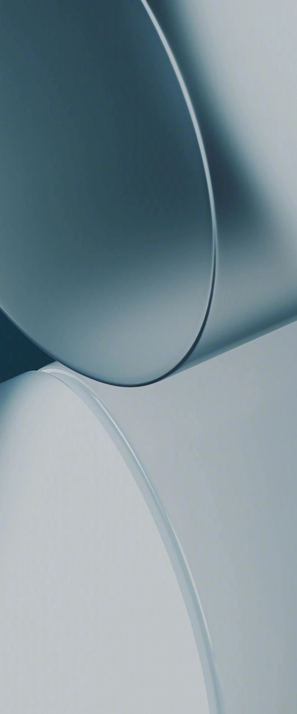 The image presents a collection of three circular objects, each exhibiting a unique color and design. The first object is a white circle with a blue rim, positioned on the left side of the frame. In the center, there's another white circle with a blue rim, slightly to its right. On the far right, there's a gray circle with a blue rim, also situated in the middle of the image. These three circles are arranged in a triangular formation, creating an interesting visual effect that draws the viewer's attention.