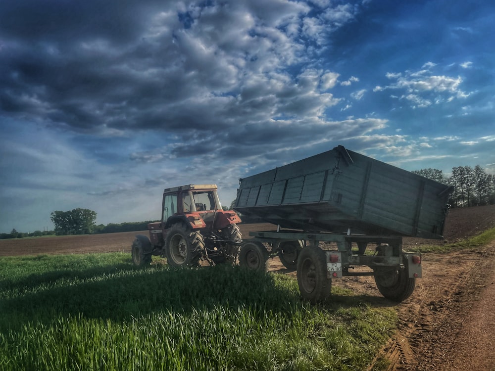 a tractor in a field