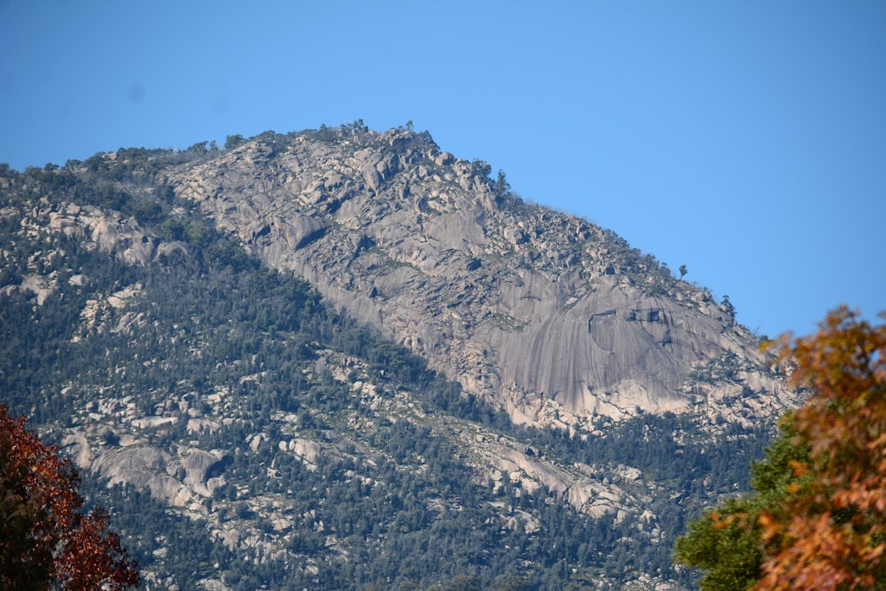 a mountain with snow