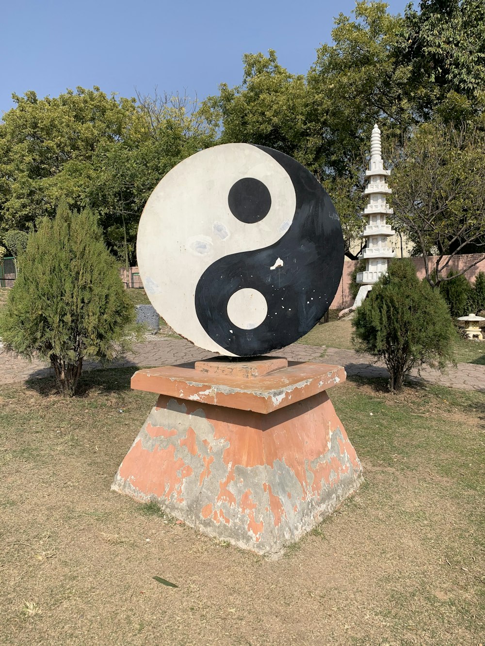 a large sculpture of a football ball