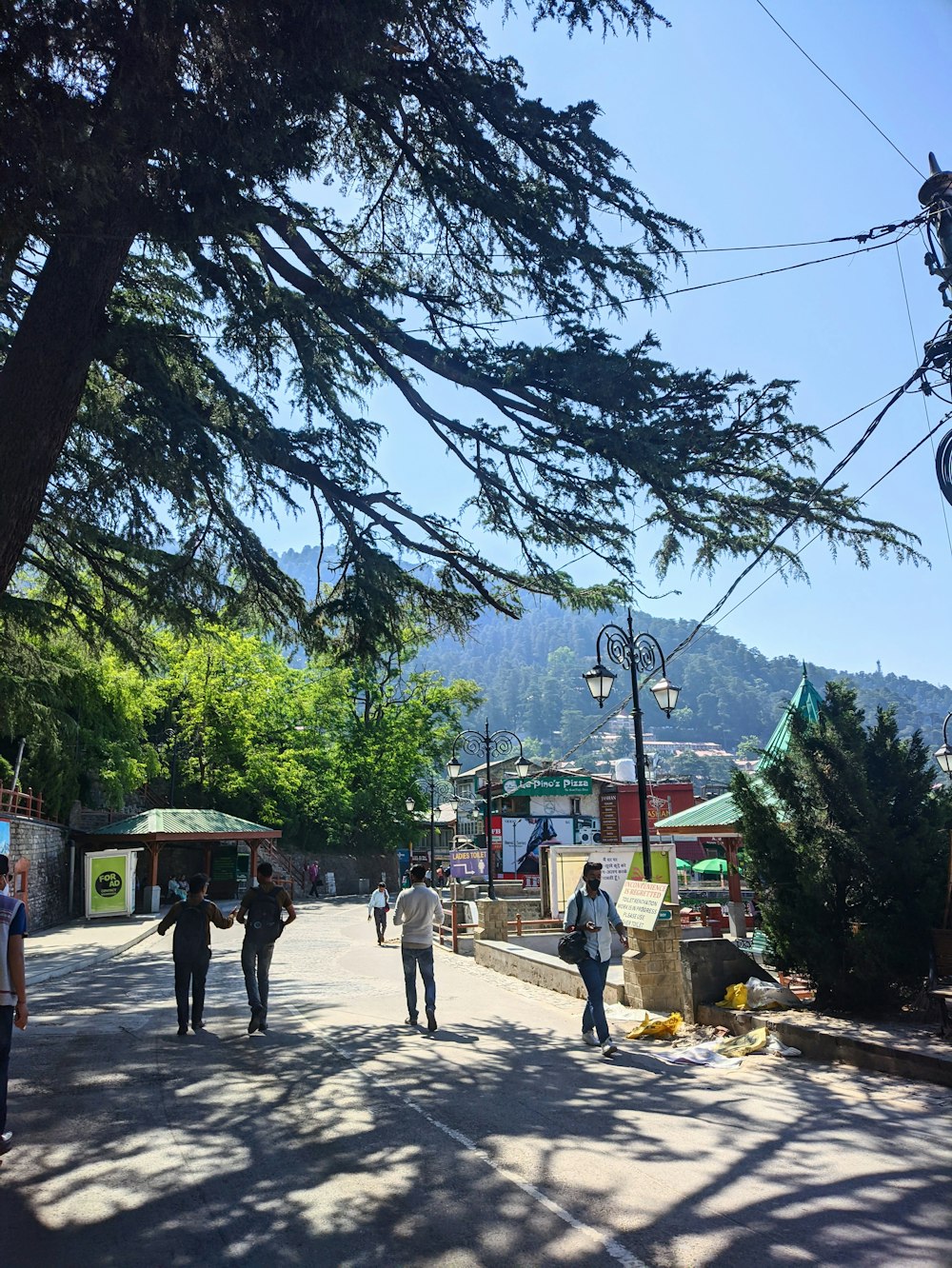 people walking on a street