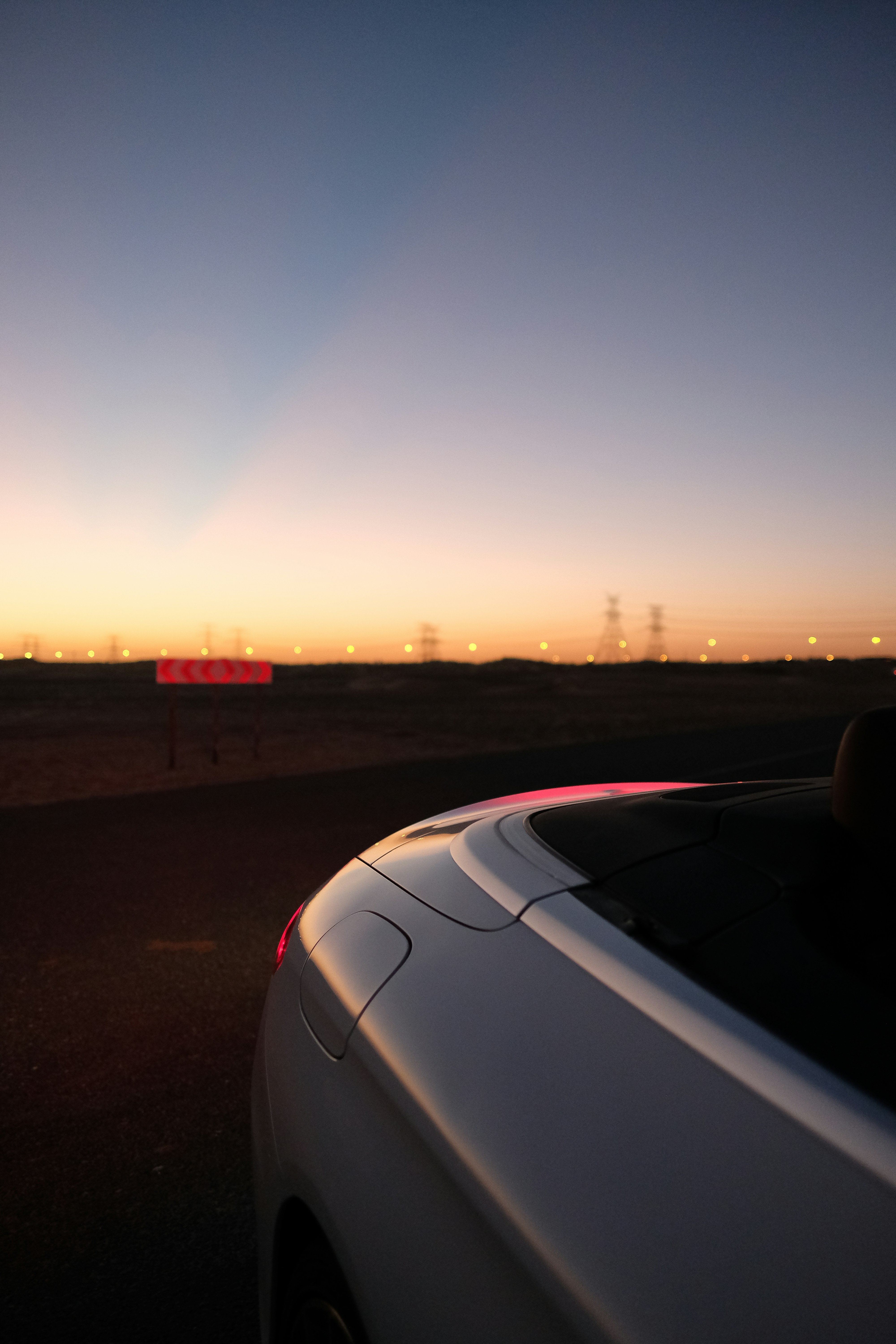 a car driving on a road