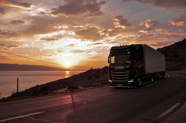 a truck on a road