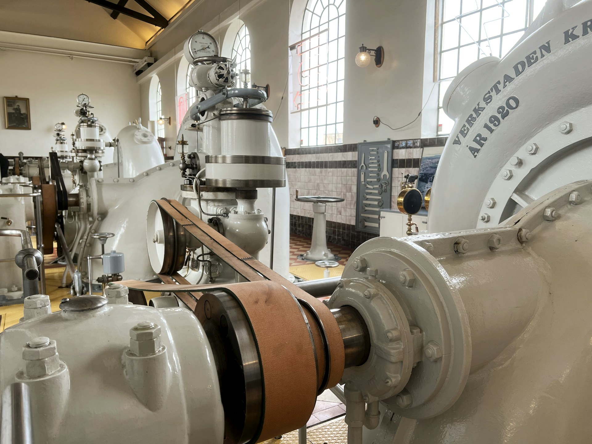 a room with pipes and tubes