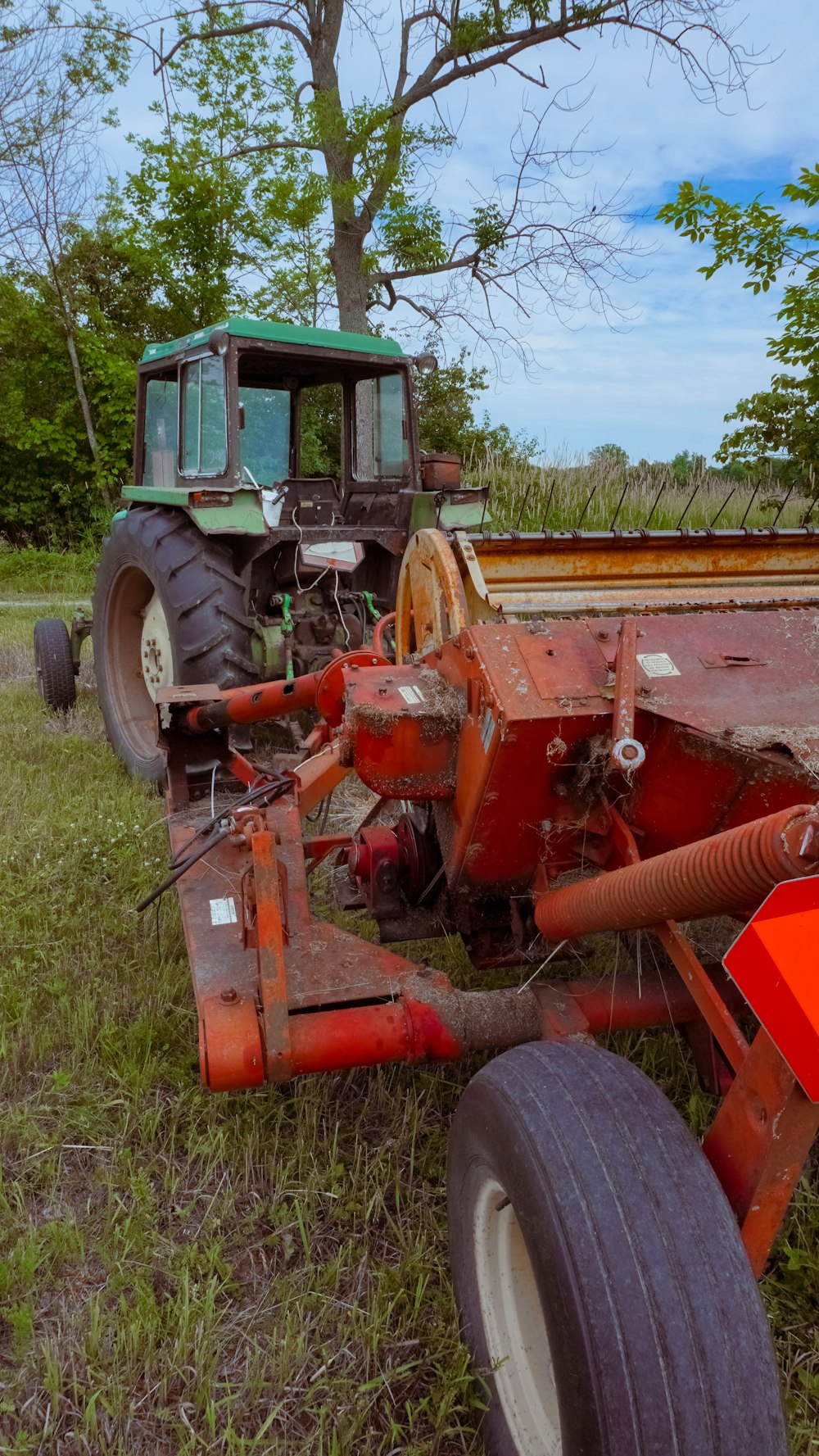 a tractor in a field