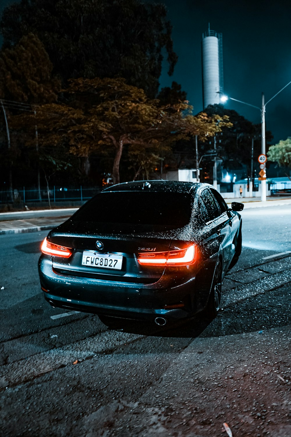 a car parked on the side of a road