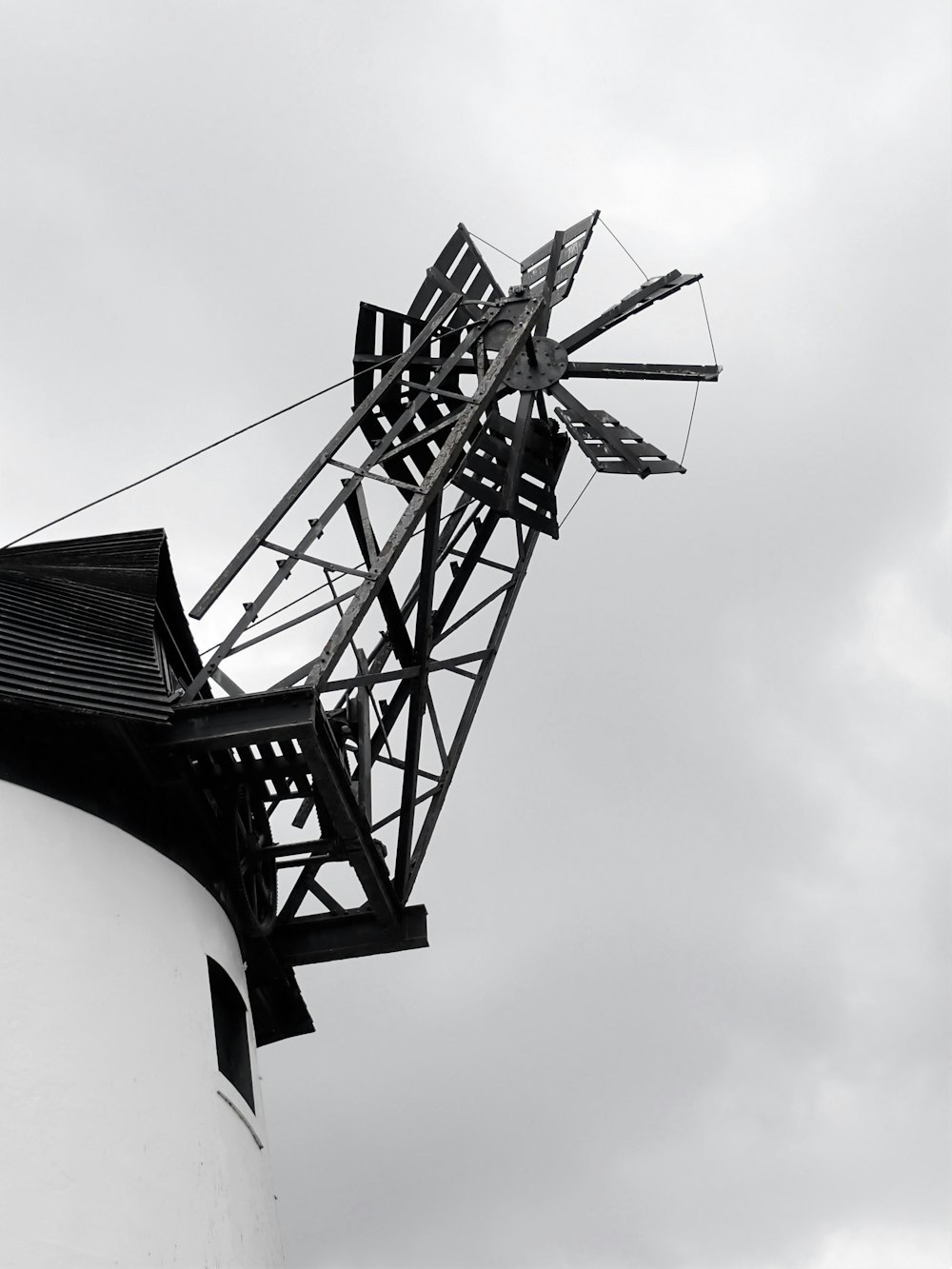 a windmill on a cloudy day