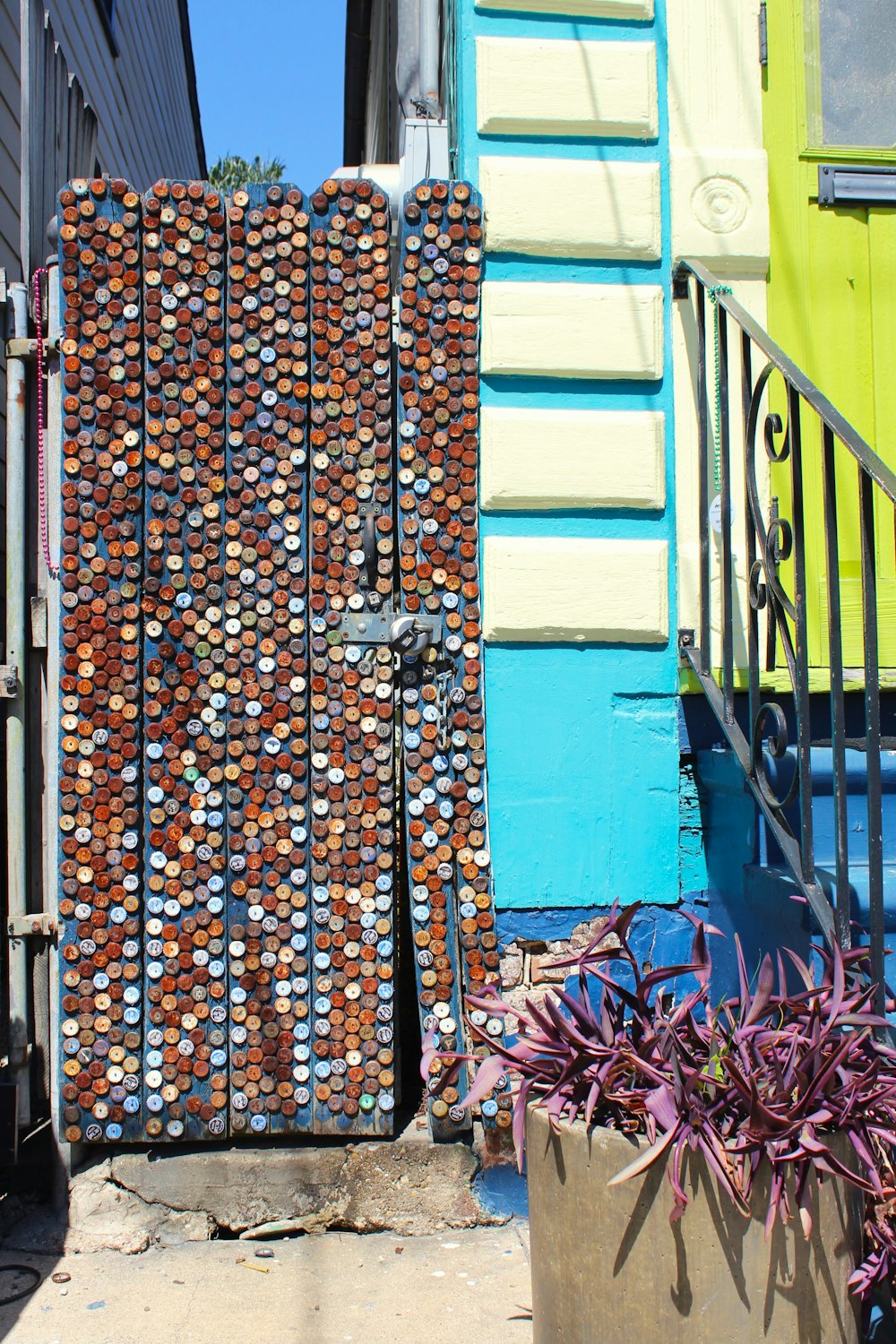 a large stack of colorful objects