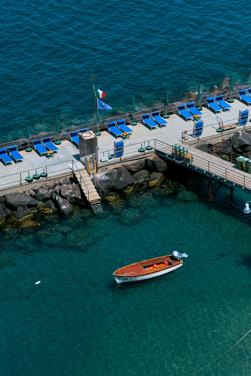 a boat docked at a pier