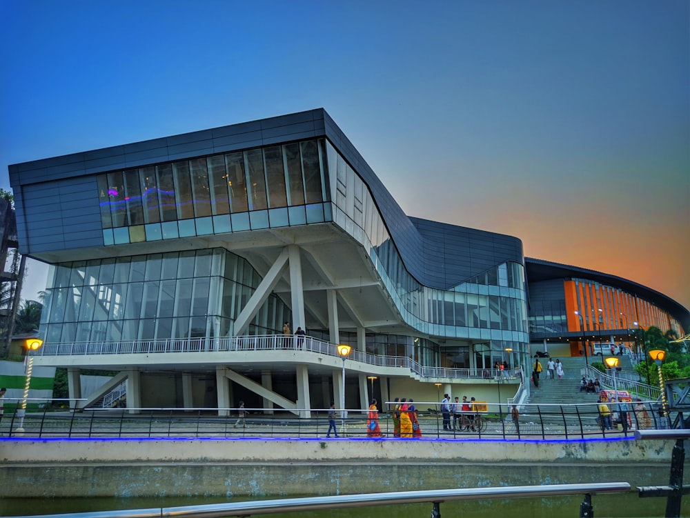 a building with a glass front