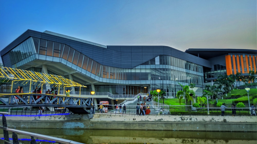 a building with a glass front