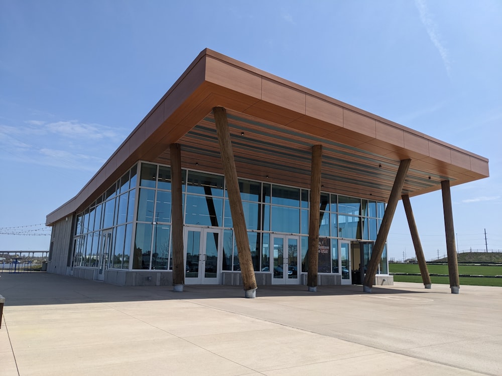 a building with glass walls