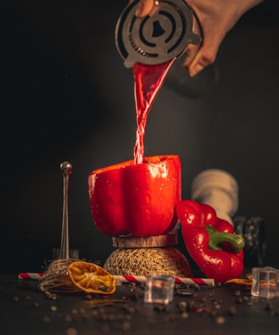 Red Color Cocktail with Natural Ingredients
