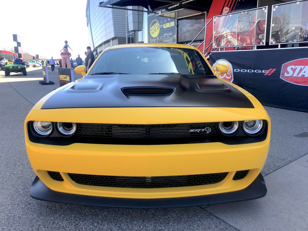 a yellow sports car