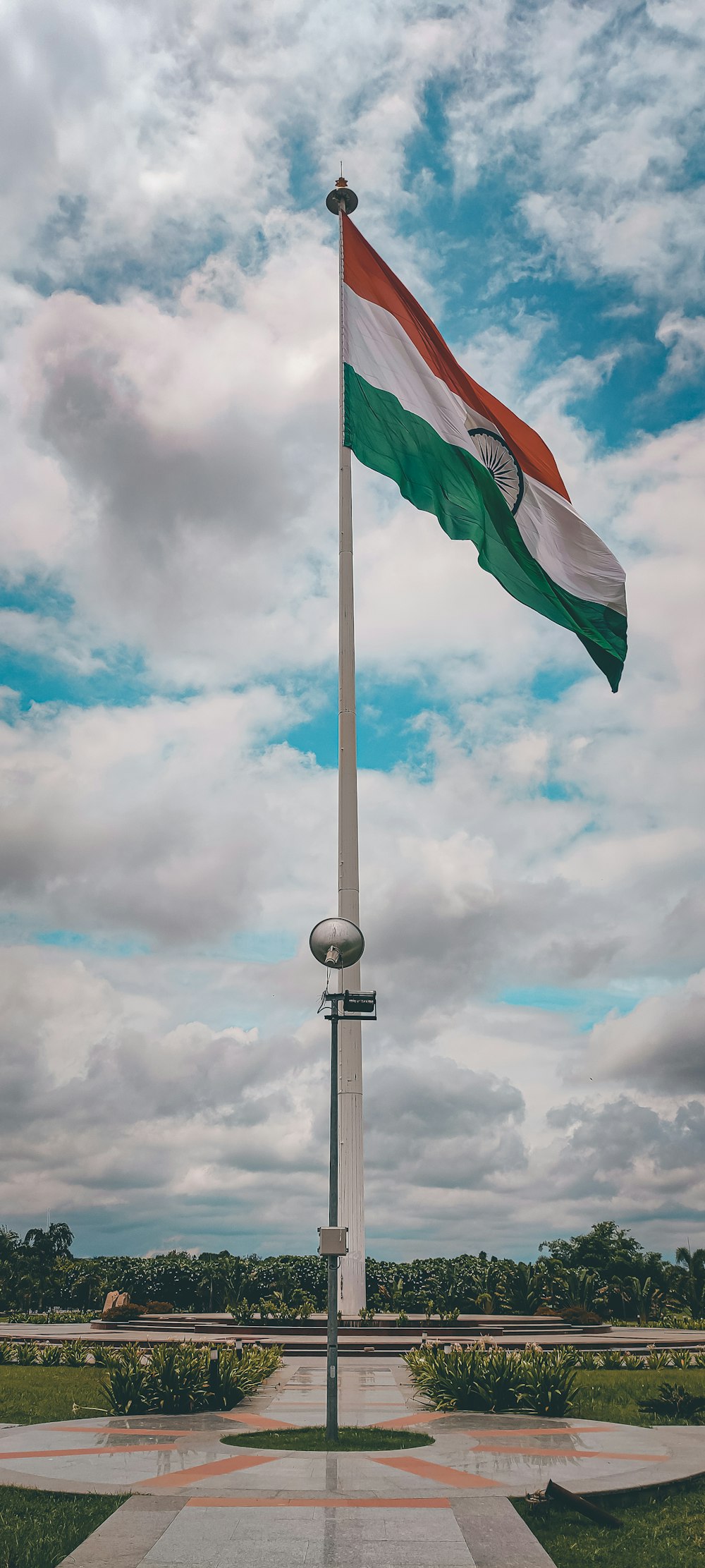 a flag on a pole