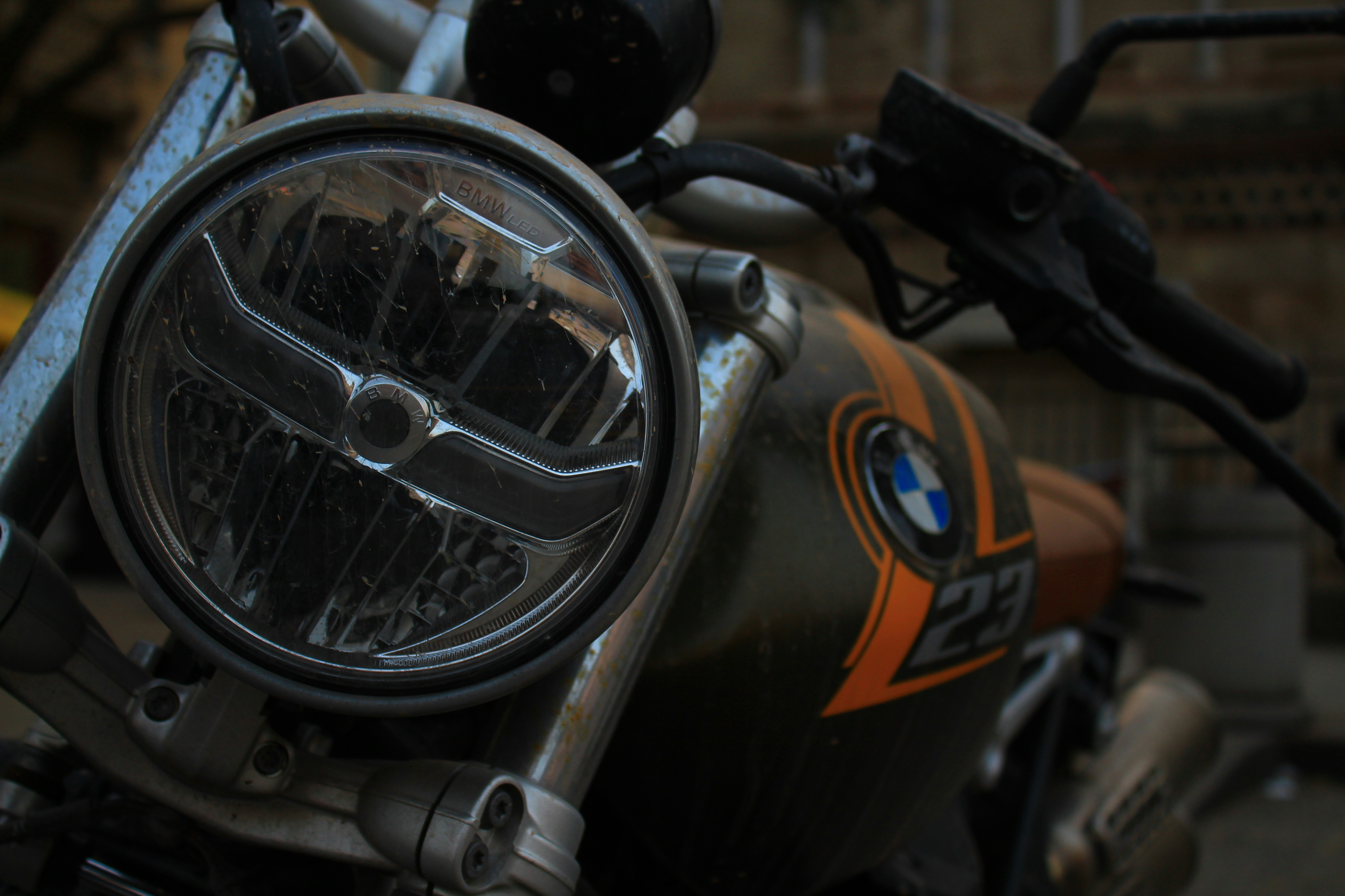 a close up of a motorcycle