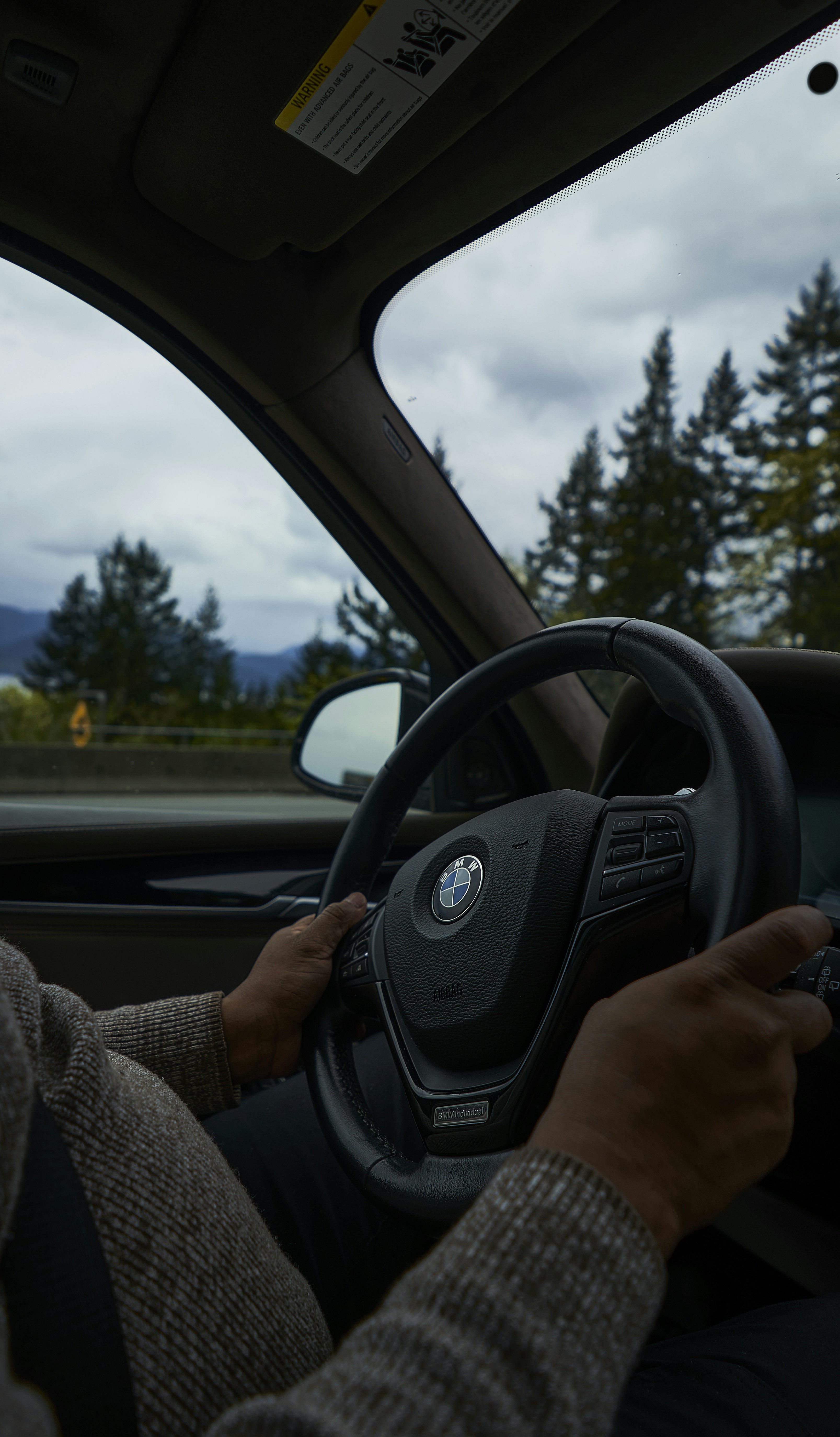 a person driving a car