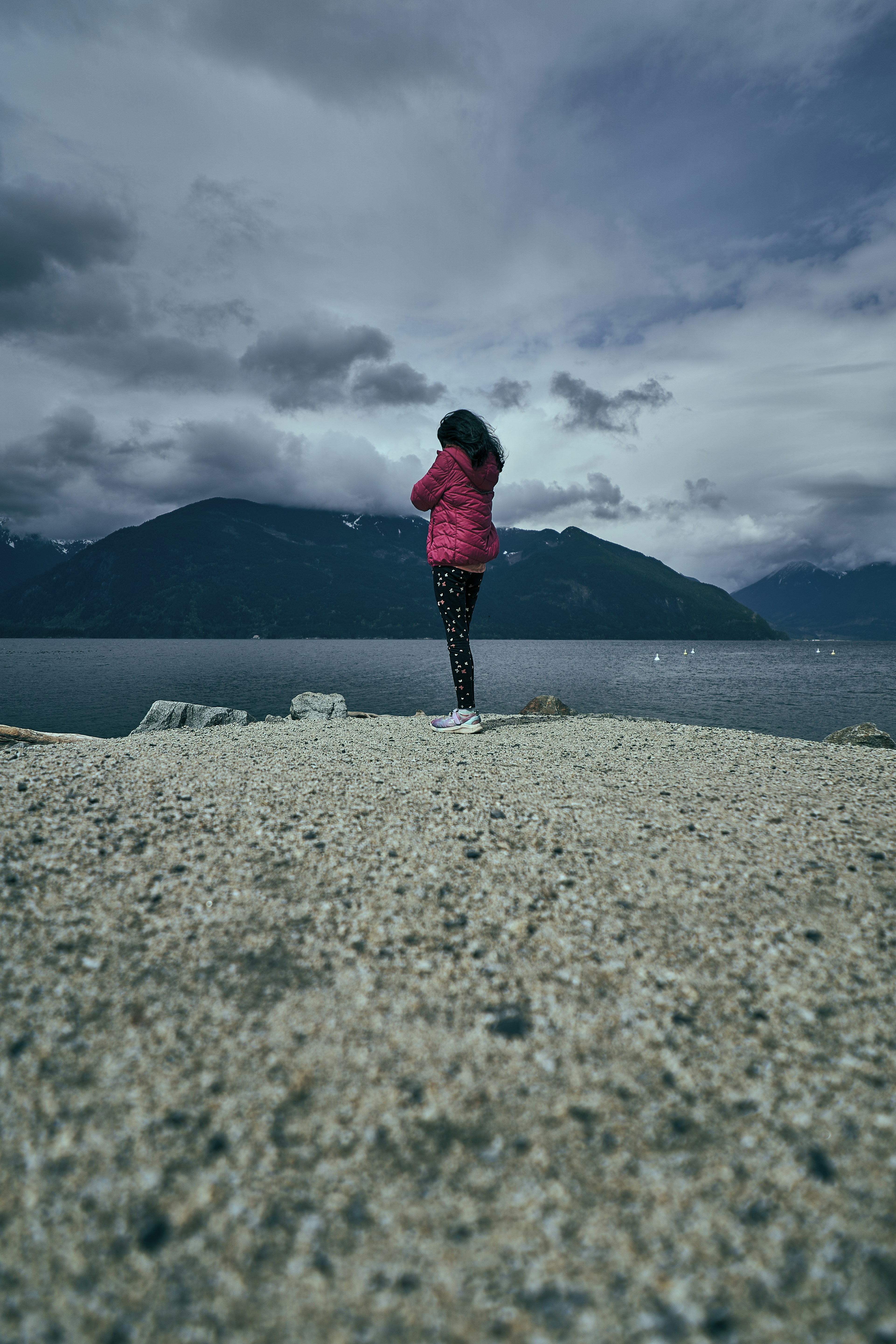 a person standing on a beach