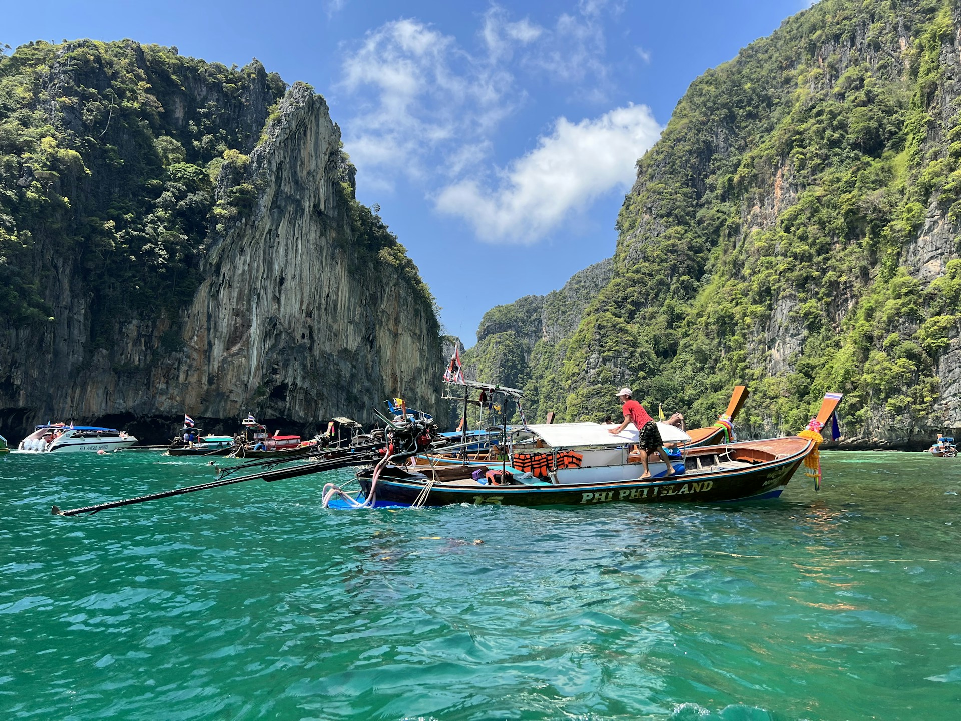 a boat sailing in the water