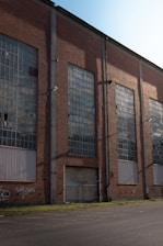 a brick building with windows