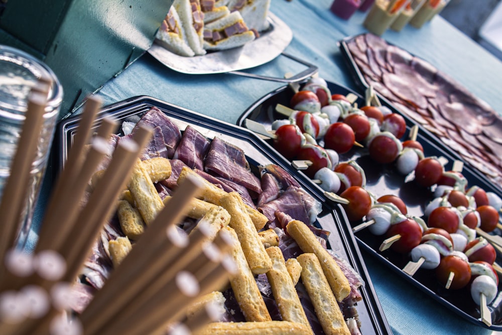 a table full of food