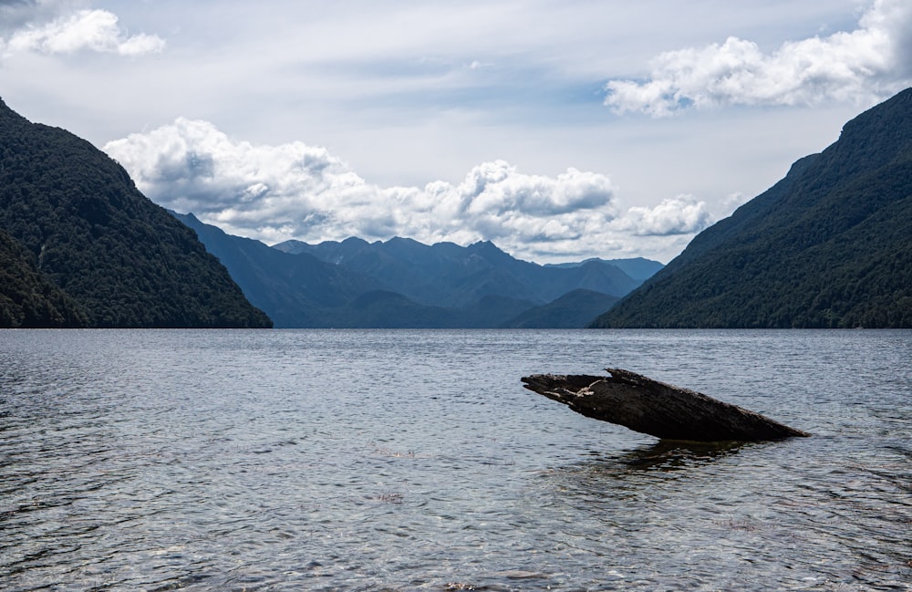 a body of water with mountains in the background with Chilliwack Lake in the background