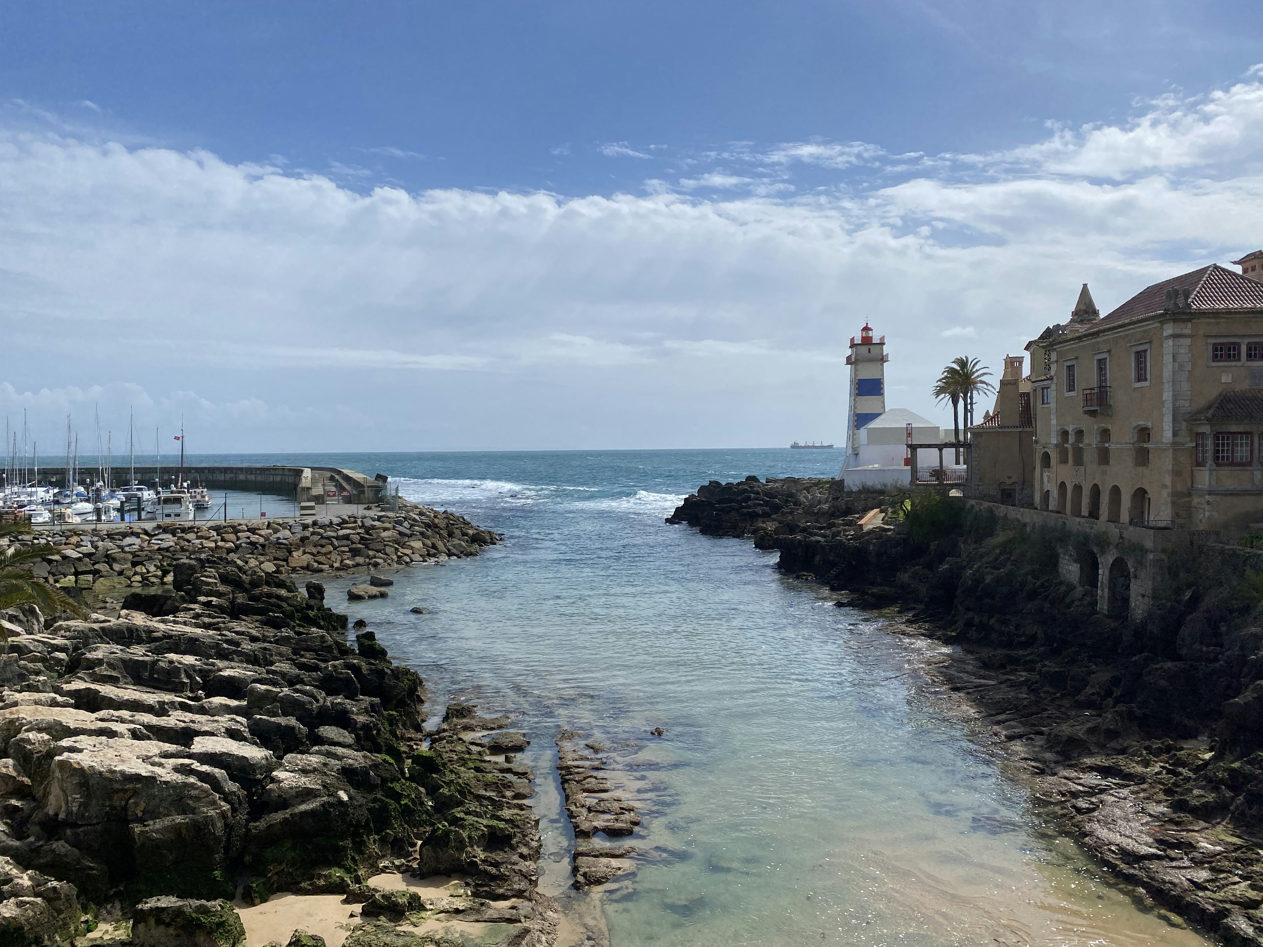a body of water with buildings along it