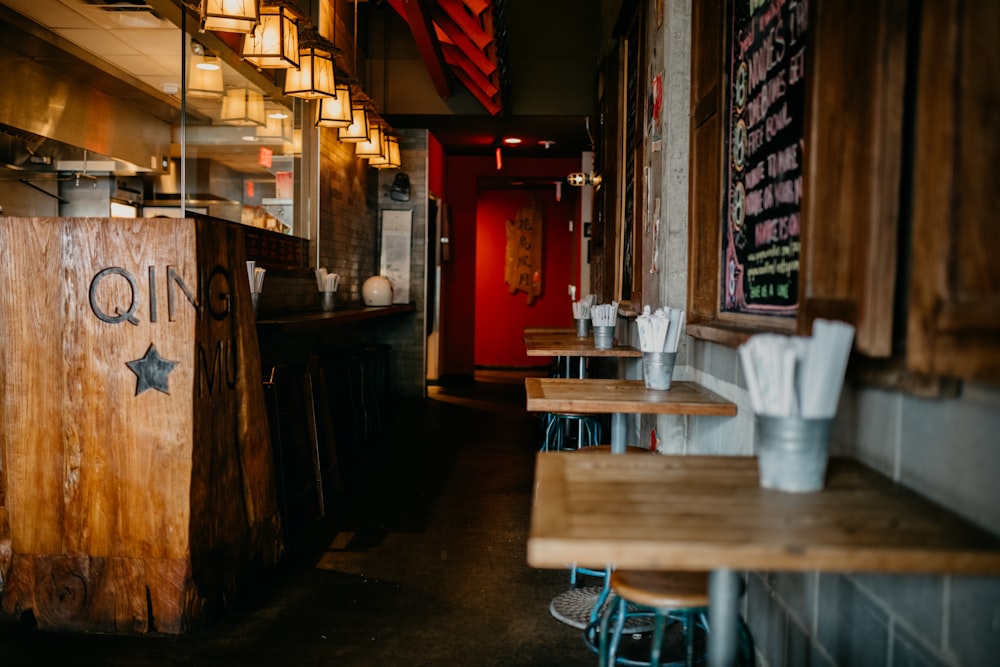 a restaurant with tables and chairs