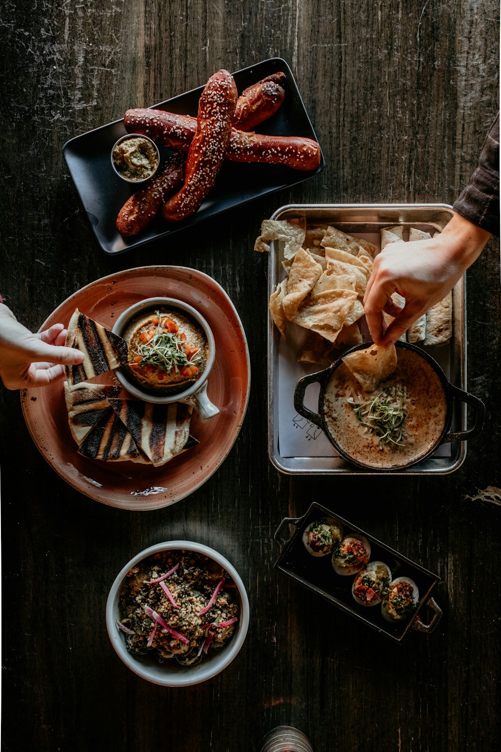 a person making food on a table