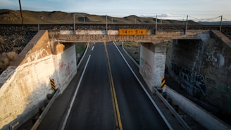a highway with a sign on it
