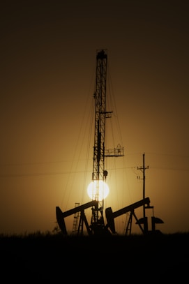 a silhouette of a tower