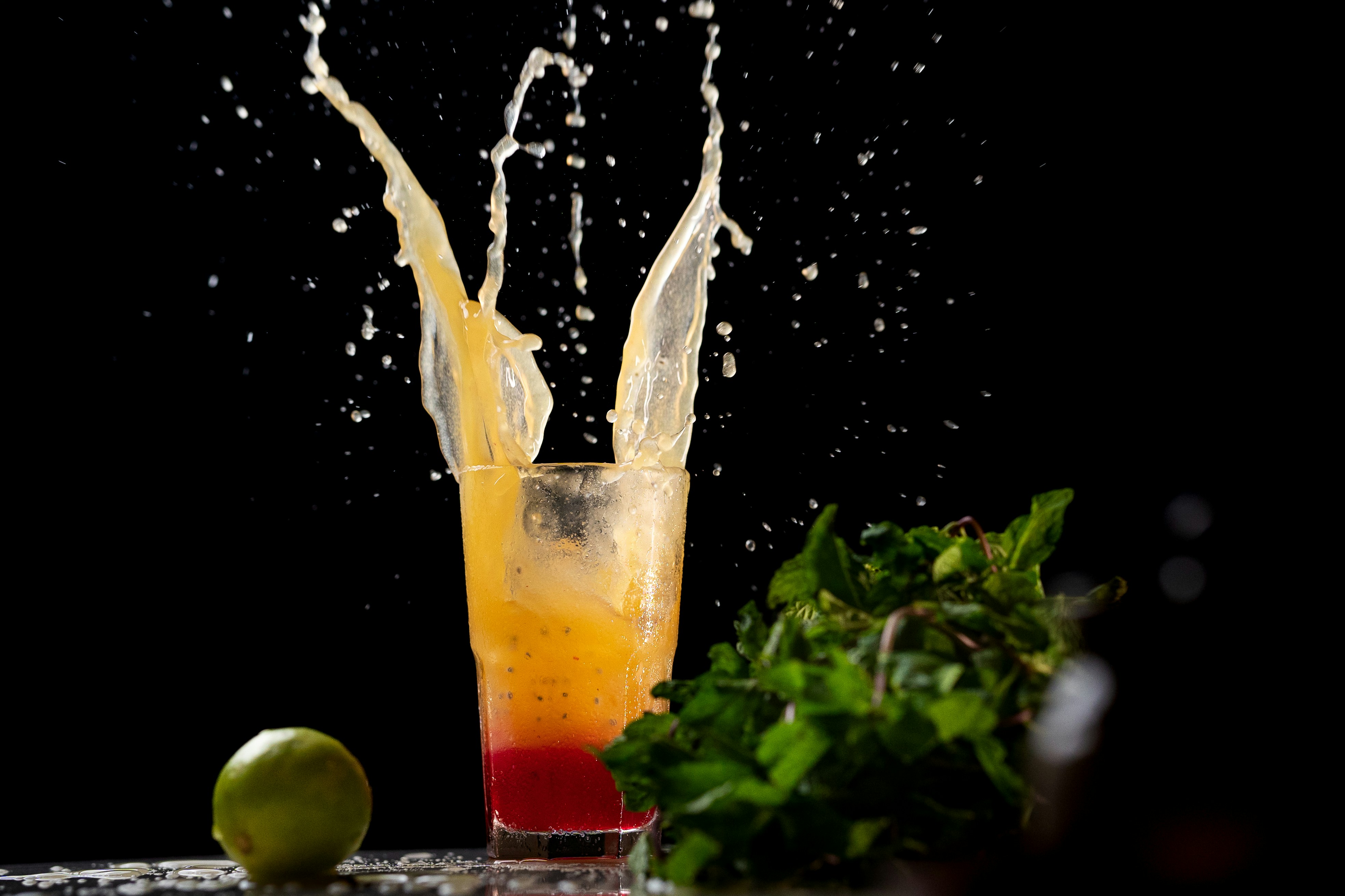 a glass with liquid in it