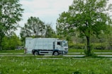 a truck parked in a park