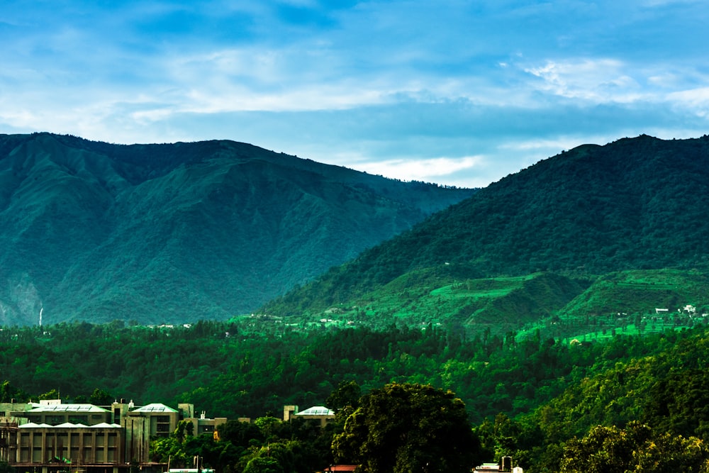 a valley between mountains