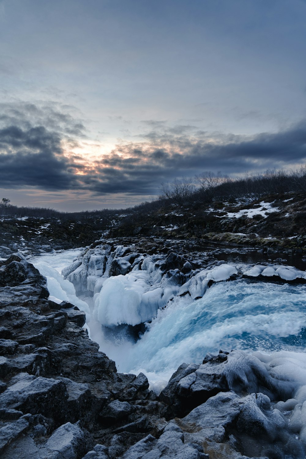 a snowy mountain landscape