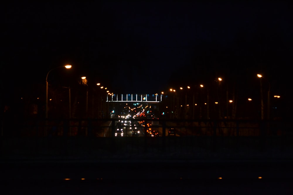 a boat at night