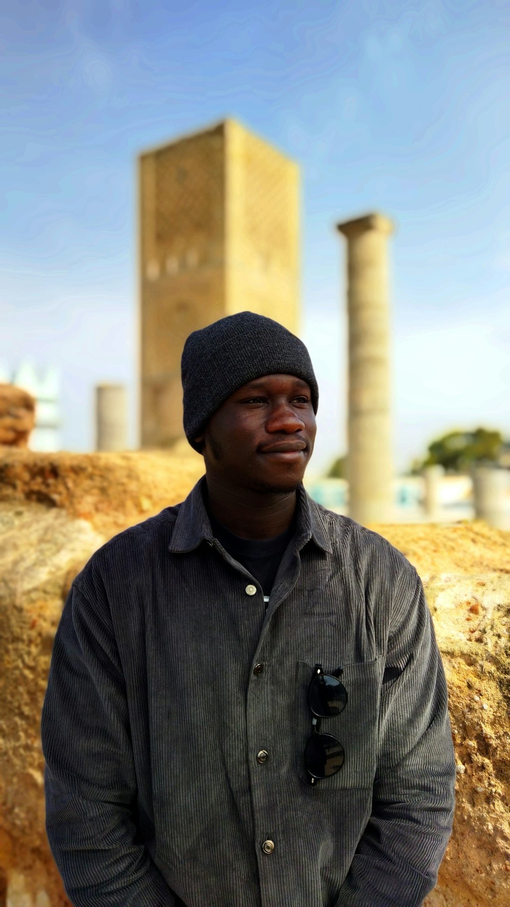 a man wearing a hat