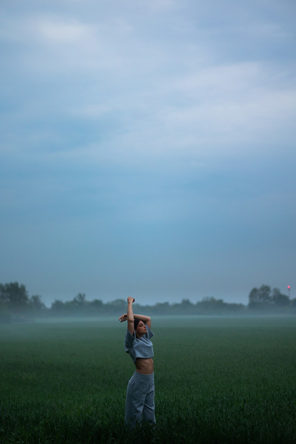 a man standing in a field